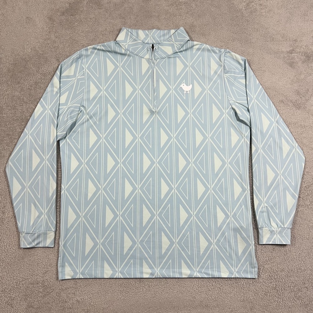 Bad Birdie 1/4 Zip Pullover Mens XL Blue Performance Sweatshirt Golf Stretch